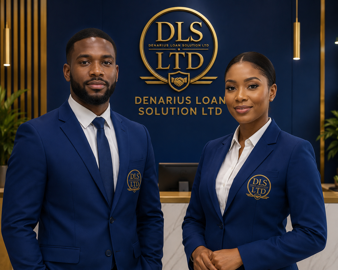 Denarius Loan Solution Ltd. loan officers at the Kingston office reception